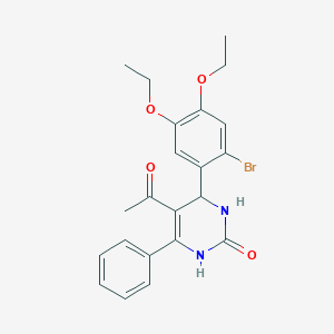 molecular formula C22H23BrN2O4 B4139061 5-acetyl-4-(2-bromo-4,5-diethoxyphenyl)-6-phenyl-3,4-dihydro-2(1H)-pyrimidinone 