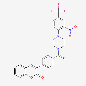 3-[4-({4-[2-nitro-4-(trifluoromethyl)phenyl]-1-piperazinyl}carbonyl)phenyl]-2H-chromen-2-one