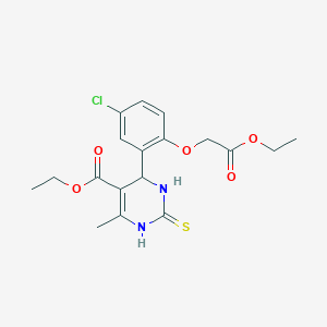 molecular formula C18H21ClN2O5S B4139086 ethyl 4-[5-chloro-2-(2-ethoxy-2-oxoethoxy)phenyl]-6-methyl-2-thioxo-1,2,3,4-tetrahydro-5-pyrimidinecarboxylate 