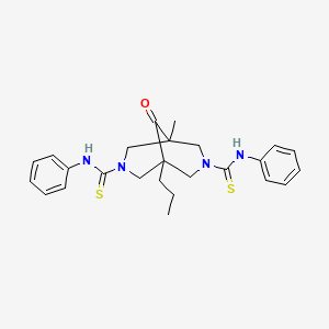 molecular formula C25H30N4OS2 B4139091 1-methyl-9-oxo-N,N'-diphenyl-5-propyl-3,7-diazabicyclo[3.3.1]nonane-3,7-dicarbothioamide 