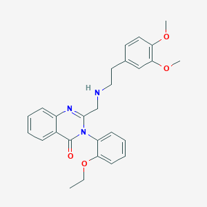 molecular formula C27H29N3O4 B4139095 2-({[2-(3,4-dimethoxyphenyl)ethyl]amino}methyl)-3-(2-ethoxyphenyl)-4(3H)-quinazolinone 