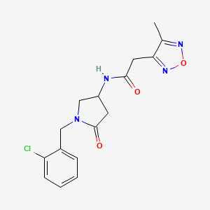 molecular formula C16H17ClN4O3 B4139107 N-[1-(2-chlorobenzyl)-5-oxo-3-pyrrolidinyl]-2-(4-methyl-1,2,5-oxadiazol-3-yl)acetamide 