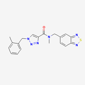 molecular formula C19H18N6OS B4139108 N-(2,1,3-benzothiadiazol-5-ylmethyl)-N-methyl-1-(2-methylbenzyl)-1H-1,2,3-triazole-4-carboxamide 