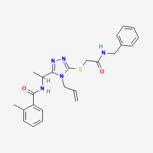 molecular formula C24H27N5O2S B4139109 N-[1-(4-allyl-5-{[2-(benzylamino)-2-oxoethyl]thio}-4H-1,2,4-triazol-3-yl)ethyl]-2-methylbenzamide 