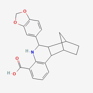 molecular formula C22H21NO4 B4139115 10-(1,3-benzodioxol-5-yl)-9-azatetracyclo[10.2.1.0~2,11~.0~3,8~]pentadeca-3,5,7-triene-7-carboxylic acid 