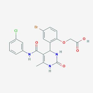 molecular formula C20H17BrClN3O5 B4139124 [4-bromo-2-(5-{[(3-chlorophenyl)amino]carbonyl}-6-methyl-2-oxo-1,2,3,4-tetrahydro-4-pyrimidinyl)phenoxy]acetic acid 