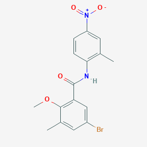 molecular formula C16H15BrN2O4 B4139130 5-bromo-2-methoxy-3-methyl-N-(2-methyl-4-nitrophenyl)benzamide 