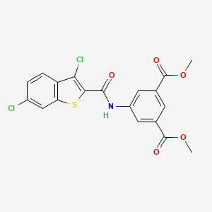 molecular formula C19H13Cl2NO5S B4139138 dimethyl 5-{[(3,6-dichloro-1-benzothien-2-yl)carbonyl]amino}isophthalate 