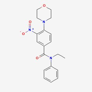 molecular formula C19H21N3O4 B4139164 N-ethyl-4-(4-morpholinyl)-3-nitro-N-phenylbenzamide 