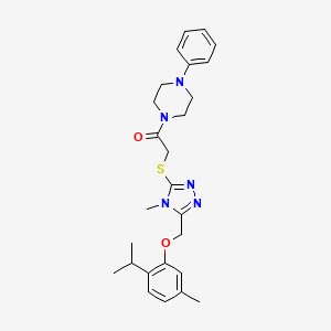 1-[({5-[(2-isopropyl-5-methylphenoxy)methyl]-4-methyl-4H-1,2,4-triazol-3-yl}thio)acetyl]-4-phenylpiperazine