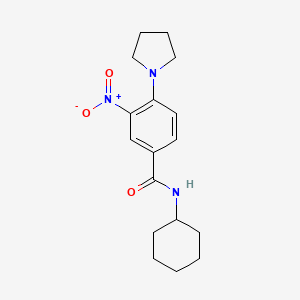 molecular formula C17H23N3O3 B4139179 N-cyclohexyl-3-nitro-4-(1-pyrrolidinyl)benzamide 