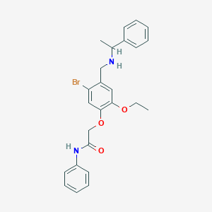 molecular formula C25H27BrN2O3 B4139191 2-(5-bromo-2-ethoxy-4-{[(1-phenylethyl)amino]methyl}phenoxy)-N-phenylacetamide 