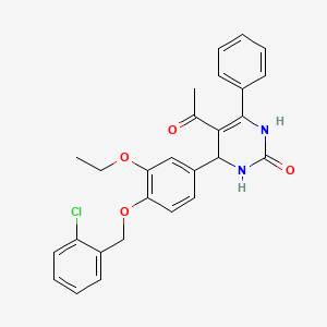 molecular formula C27H25ClN2O4 B4139193 5-acetyl-4-{4-[(2-chlorobenzyl)oxy]-3-ethoxyphenyl}-6-phenyl-3,4-dihydro-2(1H)-pyrimidinone 