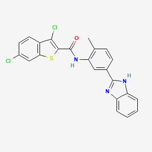molecular formula C23H15Cl2N3OS B4139224 N-[5-(1H-benzimidazol-2-yl)-2-methylphenyl]-3,6-dichloro-1-benzothiophene-2-carboxamide 