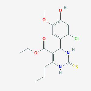 molecular formula C17H21ClN2O4S B4139254 ethyl 4-(2-chloro-4-hydroxy-5-methoxyphenyl)-6-propyl-2-thioxo-1,2,3,4-tetrahydro-5-pyrimidinecarboxylate 