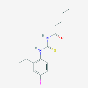 molecular formula C14H19IN2OS B4139258 N-{[(2-ethyl-4-iodophenyl)amino]carbonothioyl}pentanamide 