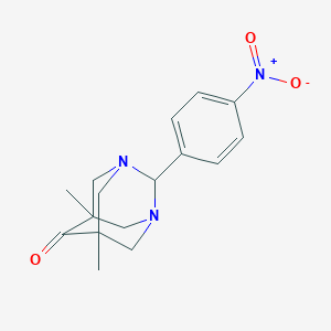 molecular formula C16H19N3O3 B413926 5,7-Dimethyl-2-(4-nitrophenyl)-1,3-diazatricyclo[3.3.1.13,7]decan-6-one CAS No. 5705-34-0