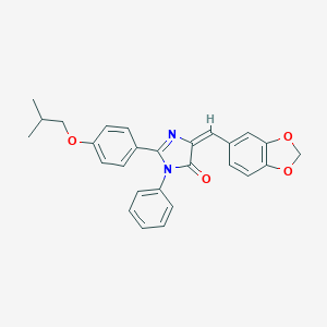 molecular formula C27H24N2O4 B413927 5-(1,3-benzodioxol-5-ylmethylene)-2-(4-isobutoxyphenyl)-3-phenyl-3,5-dihydro-4H-imidazol-4-one 