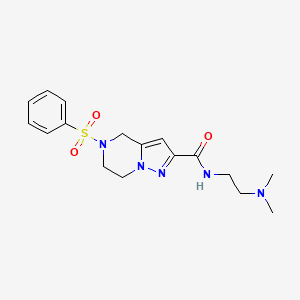molecular formula C17H23N5O3S B4139271 N-[2-(dimethylamino)ethyl]-5-(phenylsulfonyl)-4,5,6,7-tetrahydropyrazolo[1,5-a]pyrazine-2-carboxamide 