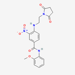molecular formula C20H20N4O6 B4139298 4-{[2-(2,5-dioxo-1-pyrrolidinyl)ethyl]amino}-N-(2-methoxyphenyl)-3-nitrobenzamide 