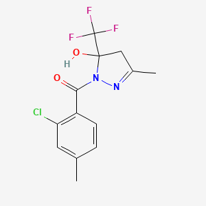 molecular formula C13H12ClF3N2O2 B4139312 1-(2-chloro-4-methylbenzoyl)-3-methyl-5-(trifluoromethyl)-4,5-dihydro-1H-pyrazol-5-ol 