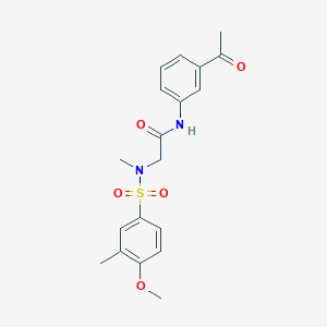 molecular formula C19H22N2O5S B4139317 N~1~-(3-acetylphenyl)-N~2~-[(4-methoxy-3-methylphenyl)sulfonyl]-N~2~-methylglycinamide 