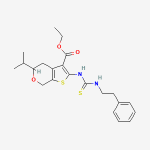 ethyl 5-isopropyl-2-({[(2-phenylethyl)amino]carbonothioyl}amino)-4,7-dihydro-5H-thieno[2,3-c]pyran-3-carboxylate