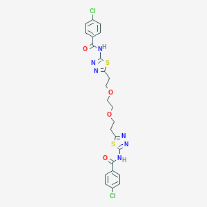 molecular formula C24H22Cl2N6O4S2 B413935 N,N'-[ethane-1,2-diylbis(oxyethane-2,1-diyl-1,3,4-thiadiazole-5,2-diyl)]bis(4-chlorobenzamide) 