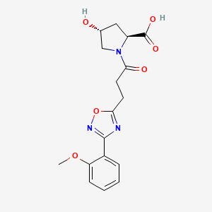molecular formula C17H19N3O6 B4139367 (2S*,4R*)-4-hydroxy-1-{3-[3-(2-methoxyphenyl)-1,2,4-oxadiazol-5-yl]propanoyl}pyrrolidine-2-carboxylic acid 