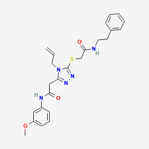molecular formula C24H27N5O3S B4139372 2-[(4-allyl-5-{2-[(3-methoxyphenyl)amino]-2-oxoethyl}-4H-1,2,4-triazol-3-yl)thio]-N-(2-phenylethyl)acetamide 