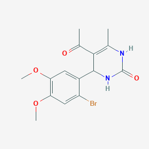 molecular formula C15H17BrN2O4 B4139380 5-acetyl-4-(2-bromo-4,5-dimethoxyphenyl)-6-methyl-3,4-dihydro-2(1H)-pyrimidinone 