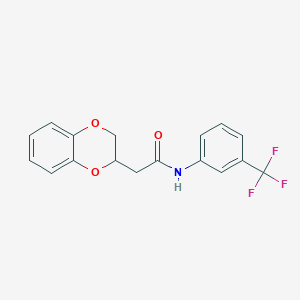 molecular formula C17H14F3NO3 B4139391 2-(2,3-dihydro-1,4-benzodioxin-2-yl)-N-[3-(trifluoromethyl)phenyl]acetamide 