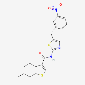 molecular formula C20H19N3O3S2 B4139407 6-methyl-N-[5-(3-nitrobenzyl)-1,3-thiazol-2-yl]-4,5,6,7-tetrahydro-1-benzothiophene-3-carboxamide 