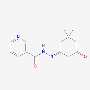 molecular formula C14H17N3O2 B413941 N-[(3,3-二甲基-5-氧代环己亚叉)氨基]-3-吡啶甲酰胺 