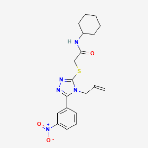 molecular formula C19H23N5O3S B4139414 2-{[4-allyl-5-(3-nitrophenyl)-4H-1,2,4-triazol-3-yl]thio}-N-cyclohexylacetamide 