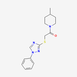 molecular formula C16H20N4OS B4139426 4-methyl-1-{[(1-phenyl-1H-1,2,4-triazol-3-yl)thio]acetyl}piperidine 