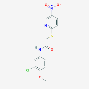 molecular formula C14H12ClN3O4S B4139430 N-(3-chloro-4-methoxyphenyl)-2-[(5-nitro-2-pyridinyl)thio]acetamide 