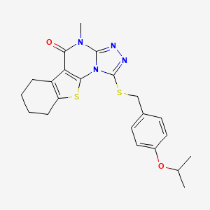 molecular formula C22H24N4O2S2 B4139443 1-[(4-isopropoxybenzyl)thio]-4-methyl-6,7,8,9-tetrahydro[1]benzothieno[3,2-e][1,2,4]triazolo[4,3-a]pyrimidin-5(4H)-one 
