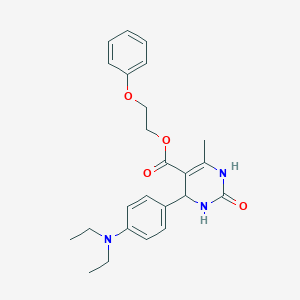 molecular formula C24H29N3O4 B413946 2-Phenoxyethyl 4-[4-(diethylamino)phenyl]-6-methyl-2-oxo-1,2,3,4-tetrahydropyrimidine-5-carboxylate 