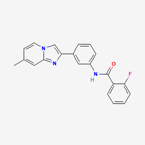 molecular formula C21H16FN3O B4139461 2-fluoro-N-[3-(7-methylimidazo[1,2-a]pyridin-2-yl)phenyl]benzamide 