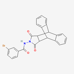 3-bromo-N-(16,18-dioxo-17-azapentacyclo[6.6.5.0~2,7~.0~9,14~.0~15,19~]nonadeca-2,4,6,9,11,13-hexaen-17-yl)benzamide