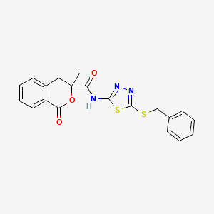 molecular formula C20H17N3O3S2 B4139476 N-[5-(benzylthio)-1,3,4-thiadiazol-2-yl]-3-methyl-1-oxo-3,4-dihydro-1H-isochromene-3-carboxamide 
