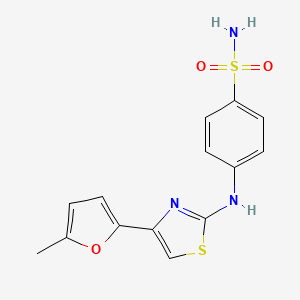 molecular formula C14H13N3O3S2 B4139534 4-{[4-(5-methyl-2-furyl)-1,3-thiazol-2-yl]amino}benzenesulfonamide 