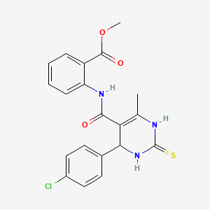 molecular formula C20H18ClN3O3S B4139538 methyl 2-({[4-(4-chlorophenyl)-6-methyl-2-thioxo-1,2,3,4-tetrahydro-5-pyrimidinyl]carbonyl}amino)benzoate 