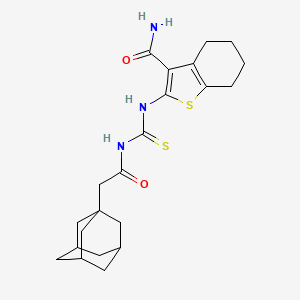 molecular formula C22H29N3O2S2 B4139544 2-({[(1-adamantylacetyl)amino]carbonothioyl}amino)-4,5,6,7-tetrahydro-1-benzothiophene-3-carboxamide 
