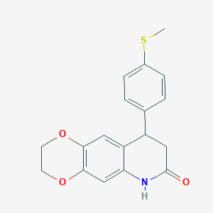molecular formula C18H17NO3S B4139565 9-[4-(methylthio)phenyl]-2,3,8,9-tetrahydro[1,4]dioxino[2,3-g]quinolin-7(6H)-one 