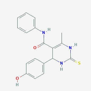 molecular formula C18H17N3O2S B413957 4-(4-hydroxyphenyl)-6-methyl-N-phenyl-2-thioxo-1,2,3,4-tetrahydro-5-pyrimidinecarboxamide CAS No. 331235-84-8