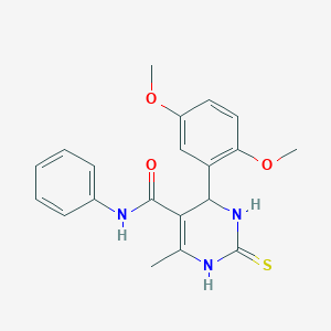 molecular formula C20H21N3O3S B413959 6-(2,5-dimethoxyphenyl)-4-methyl-N-phenyl-2-sulfanyl-1,6-dihydropyrimidine-5-carboxamide 