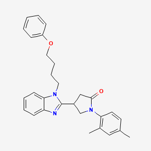 molecular formula C29H31N3O2 B4139590 1-(2,4-dimethylphenyl)-4-[1-(4-phenoxybutyl)-1H-benzimidazol-2-yl]-2-pyrrolidinone 