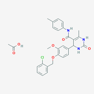 molecular formula C29H30ClN3O6 B4139604 4-{4-[(2-chlorobenzyl)oxy]-3-methoxyphenyl}-6-methyl-N-(4-methylphenyl)-2-oxo-1,2,3,4-tetrahydro-5-pyrimidinecarboxamide acetate 